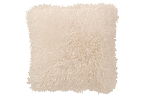 J-Line kussen Moutie - polyester - wit