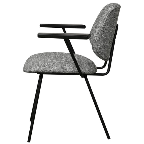Furnhouse eetkamerstoelen armleuning Sofia - Grijs - Stof (Bouclé) - Set van 4