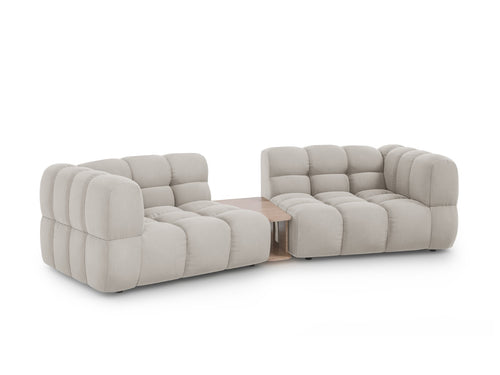Cosmopolitan Design Modulaire bank Sky 2-zits, flueel, lichtbeige - 148x280x70cm