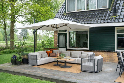 Hawaii Big Pole telescoop parasol - 350x350cm -carbon black-royal zand - vtwonen shop