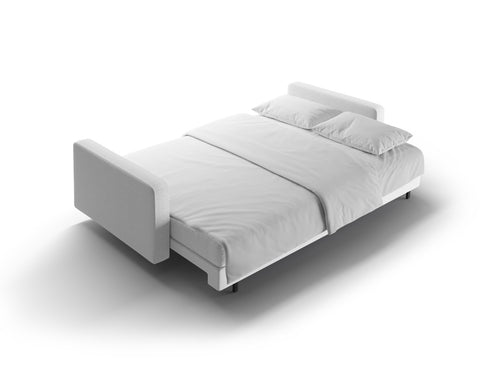 Cosmopolitan Design Slaapbank met opbergdoos Bali 3-zits, structurele stof lichtgrijs - 84x222x105cm