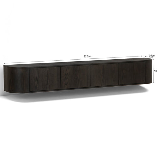 Livingfurn tv-meubel Novero Zwevend - bruin - 35x220x33