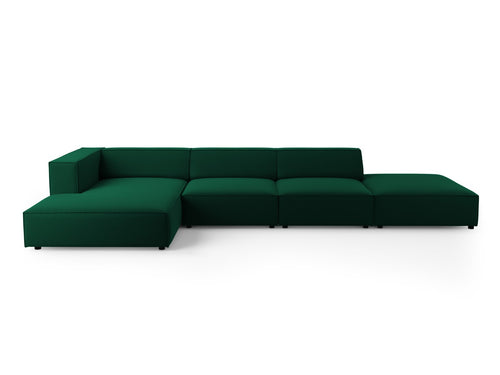 Cosmopolitan Design linker hoekbank Arendal 5-zits, flueel, flessengroen - 166x341x70cm