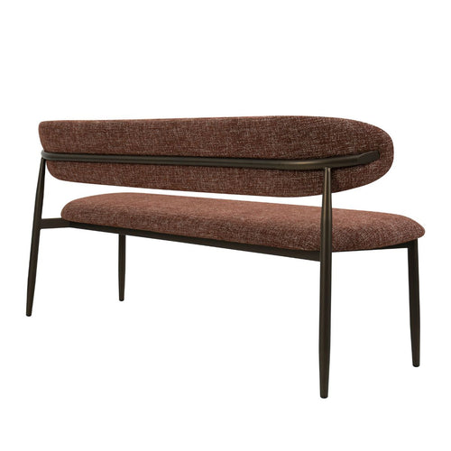 Giga Meubel Eetkamerbank Alexia - Rood/Brons - 200 cm - Met Rugleuning
