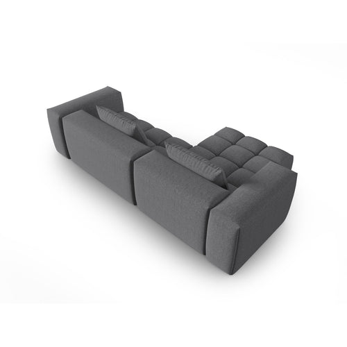Cosmopolitan Design - Modulaire hoekbank links Verona 3-zits, structurele stof grijs - 145x260x70cm