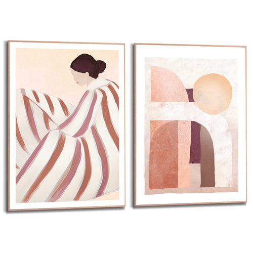 Reinders Rust in kleur schilderijen set -  bruin - slaapkamer - 70x50cm