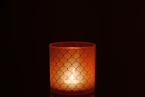 J-Line windlicht Boog - glas - oranje - large