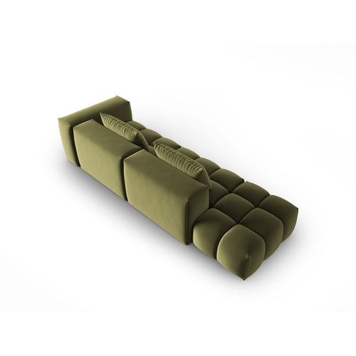 Cosmopolitan Design - Linker modulaire bank Verona 4-zits, flueel lichtgroen - 85x265x70cm