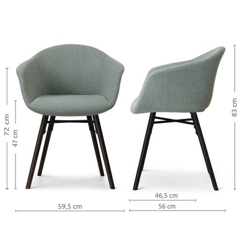 Nolon Nena-Otis Eetkamerstoel Saliegroen - Zwarte Houten Poten - vtwonen shop