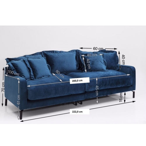 Kare Design Sofa Lullaby 3-Zits blauw - vtwonen shop
