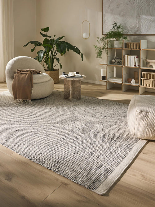 benuta wollen vloerkleed Rocco - beige/zwart - 170x240 cm