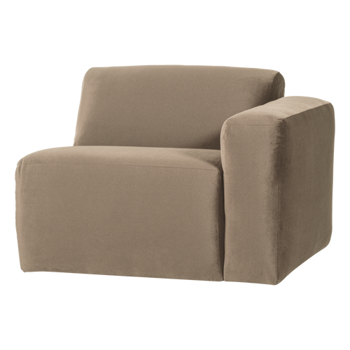 WOOOD 1-zits bank arm rechts Mojo Base - Velvet - Khaki - 74x105x97