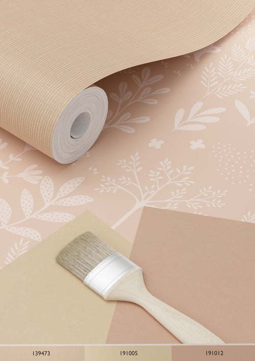 ESTAhome behang bos met bosdieren terracotta roze - 53 cm x 10.05 m - 139758 - vtwonen shop