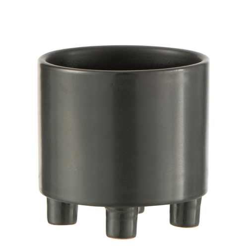 J-Line bloempot Smoke - keramiek - grijs/zwart - small - Ø 12.5 cm - vtwonen shop