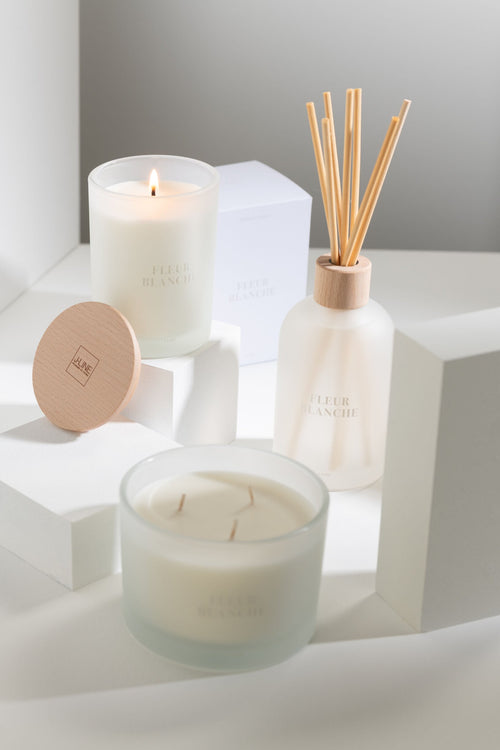 J-Line geurstokjes Accords Essentiels - Fleur Blanche - wit - 250 ml