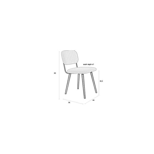 Housecraft Living Jake Eetkamerstoel Bouclé Off-White/ Wit - vtwonen shop