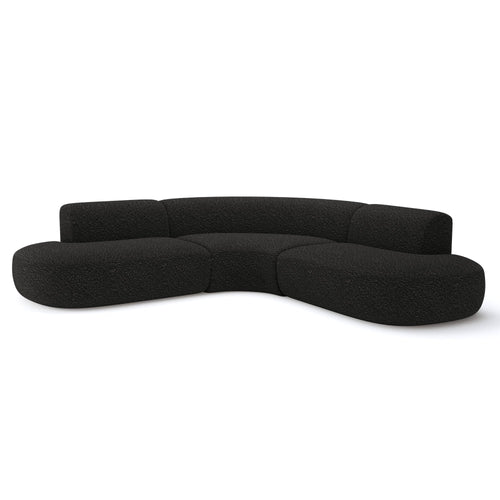 Premium Interiors - Hoekbank WONDER - bouclette zwart 90cm