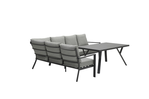 Sergio lounge-diningset - 3-delig - links - carbon black -licht grijs - vtwonen shop
