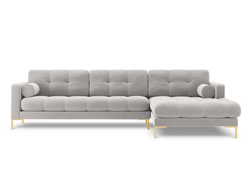 Cosmopolitan Design rechter hoekbank Bali 5-zits, flueel, geld - 185x293x75cm
