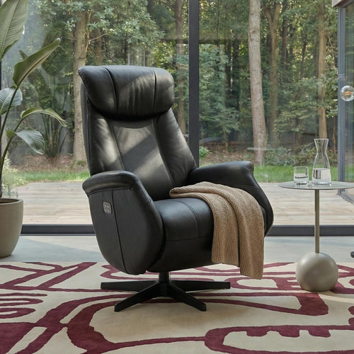 Furnhouse elektrische relaxfauteuil Bonanza - Zwart - Draaibaar - 83x76x115