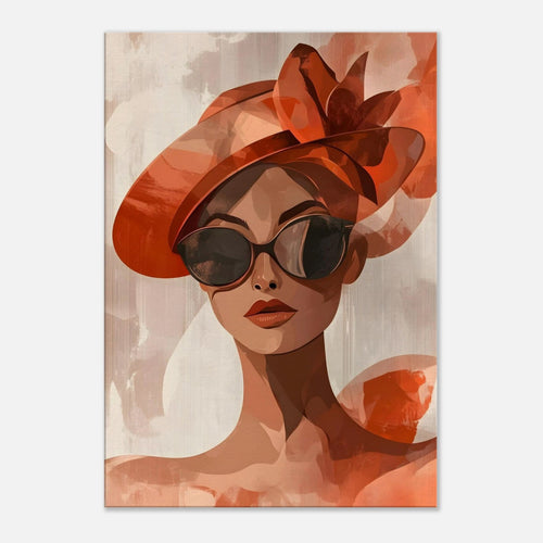 Artfulprints Canvas Timeless fashion portrait canvas - 75x100 cm - beige