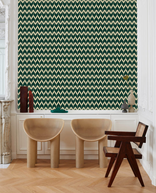 Catchii Behang Ikat Toko green - vtwonen shop