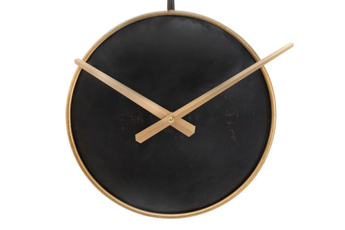 Zwart metalen wandklok Ø 61x4,5 cm