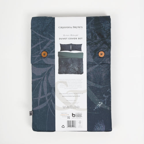 Graham & Brown Dekbedovertrek 220x230cm Restore Midnight - vtwonen shop