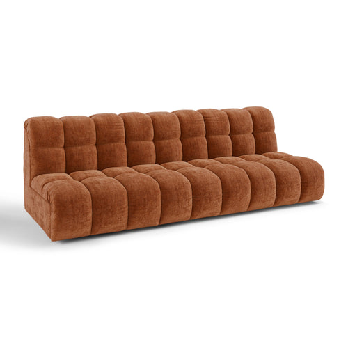 Premium Interiors - Bank SEVEN - gewaafd fluweel terracotta 243cm