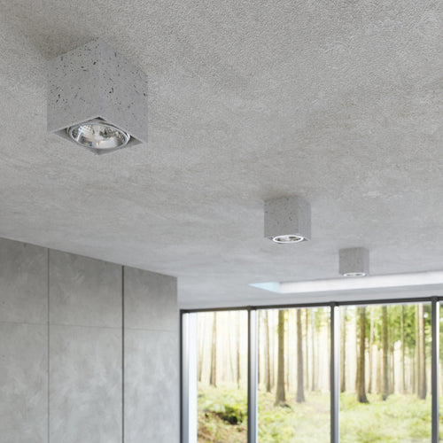 Sollux Lighting Plafondlamp VALDE beton - 14x14x14cm