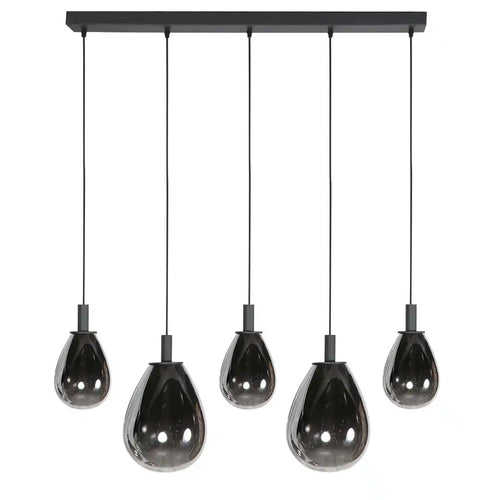 Steinhauer hanglamp Glimsy - 5 lichts - 115  x 170   cm - zwart