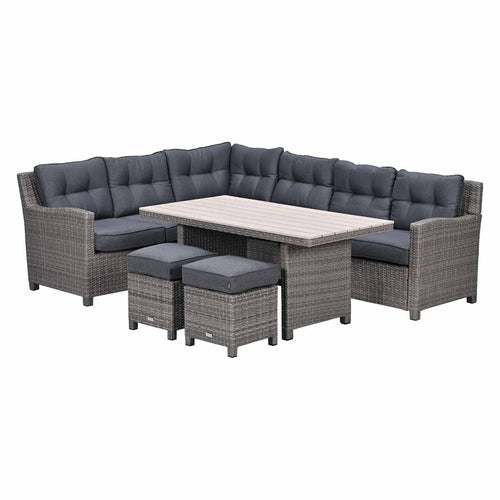Garden Impressionslounge dining set Jaru 5-delig links - light teak vironwood