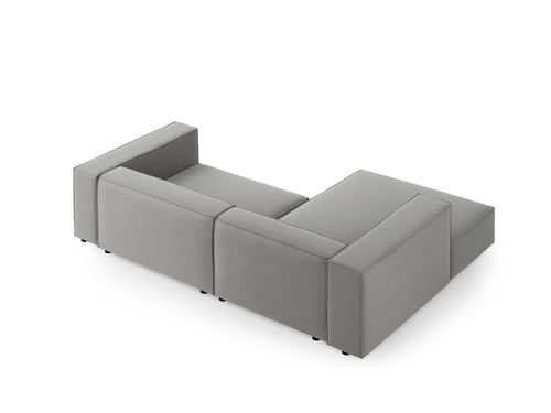Cosmopolitan Design linker hoekbank Arendal 3-zits, flueel, lichtgrijs - 166x224x70cm