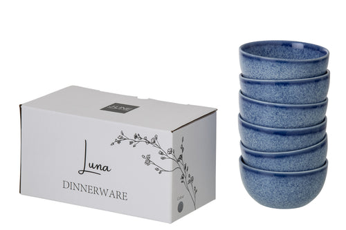 J-Line schaal Luna - keramiek - blauw - small - 2 stuks