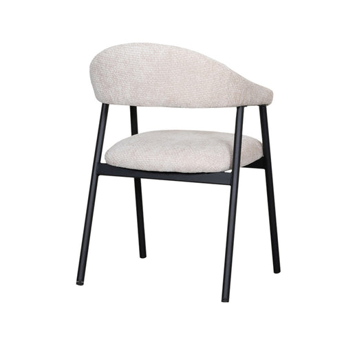 LABEL51 Eetkamerstoel Amaze - Naturel Stof - Zithoogte 50cm - Set van 2