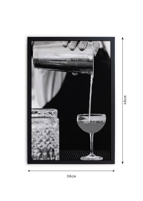 Zwarte lijst met kader 40x30 Cocktail barman - vtwonen shop