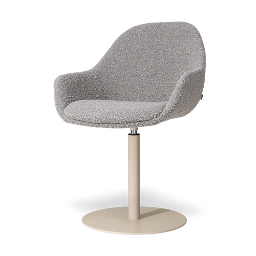 Nolon Niva-Mae tulp eetkamerstoel bouclé taupe - beige onderstel