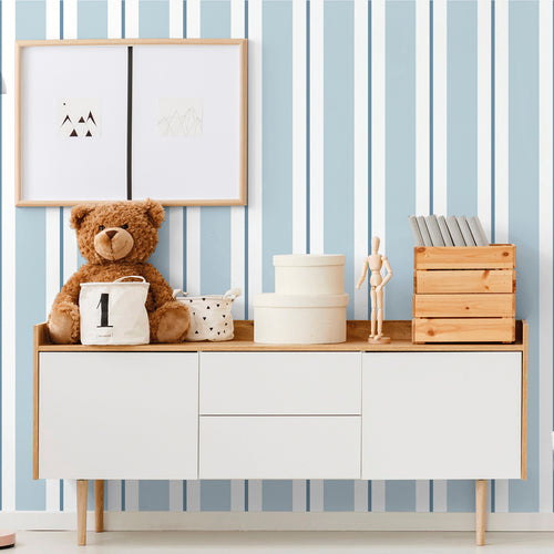 Sanders & Sanders behang strepen blauw - 53 cm x 10 m - 640310