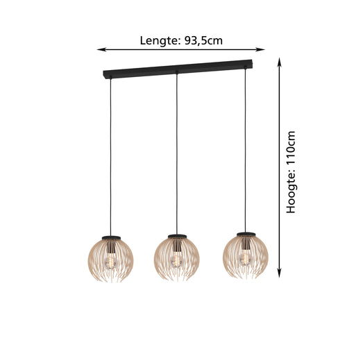 EGLO hanglamp Venezuela-A - E27 - 93,5 cm - zandkleur