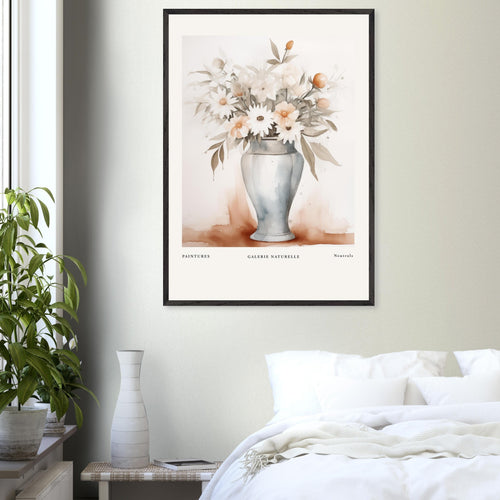 Artfulprints Poster Bloemen in vaas 1   - 70x100 cm - Taupe