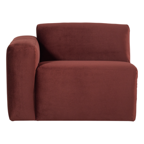 WOOOD 1-zits bank arm links Mojo Base - Velvet - Kastanjebruin - 74x105x97