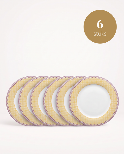 Pip Studio - Borden - Lily & Lotus - Tiles - Geel - 26,5 cm - Set van 6