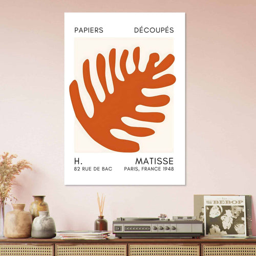 Artfulprints Poster Matisse – Coral bloom orange   - A4 21x29.7 cm - Oranje