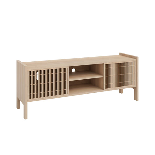 Naan Furniture TV-meubel Tarida vinyl - Massief natuurlijk hout - gelakt - 151.2 cm - vtwonen shop
