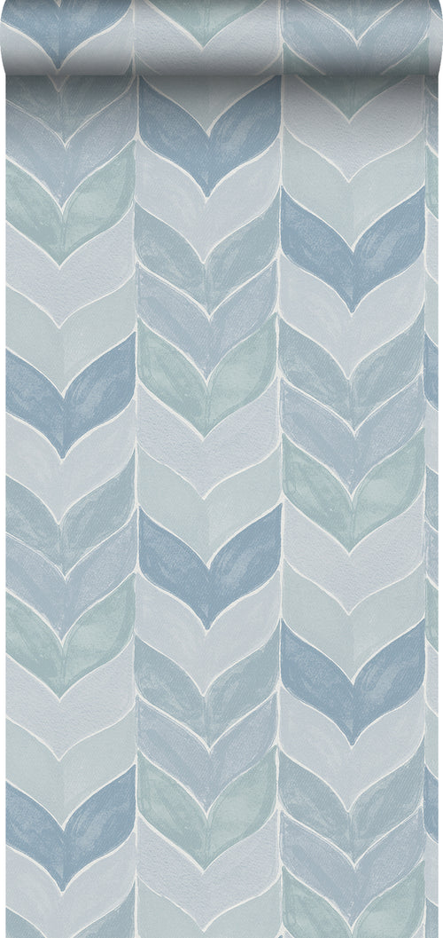 Sanders & Sanders behang grafisch motief blauw - 53 cm x 10,05 m - 640738