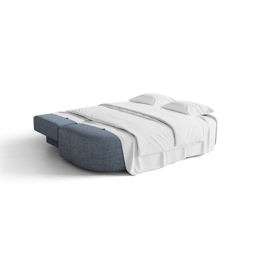 Cosmopolitan Design - Slaapbank met opbergdoos Sophia 3-zits, structurele stof grijsbruine mix - 110x202x89cm