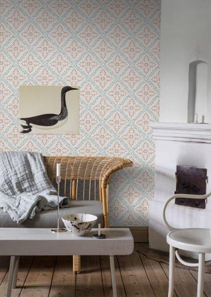 Borastapeter behang tegelmotief terracotta en blauw - 53 cm x 10.05 m - 660052 - vtwonen shop