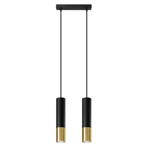 Sollux Lighting Hanglamp LOOPEZ 2 zwart/goud - 30x6x90cm