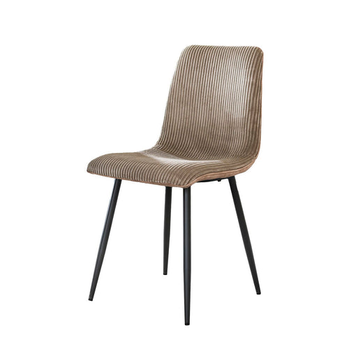Giga Meubel Eetkamerstoel Rib Rock - Zand Ribstof - Set van 4