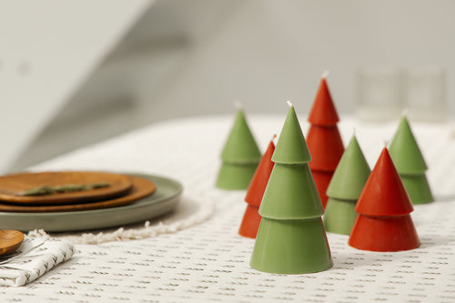 Originalhome dennenboom kaars - rood -  M - set van 2 - vtwonen shop